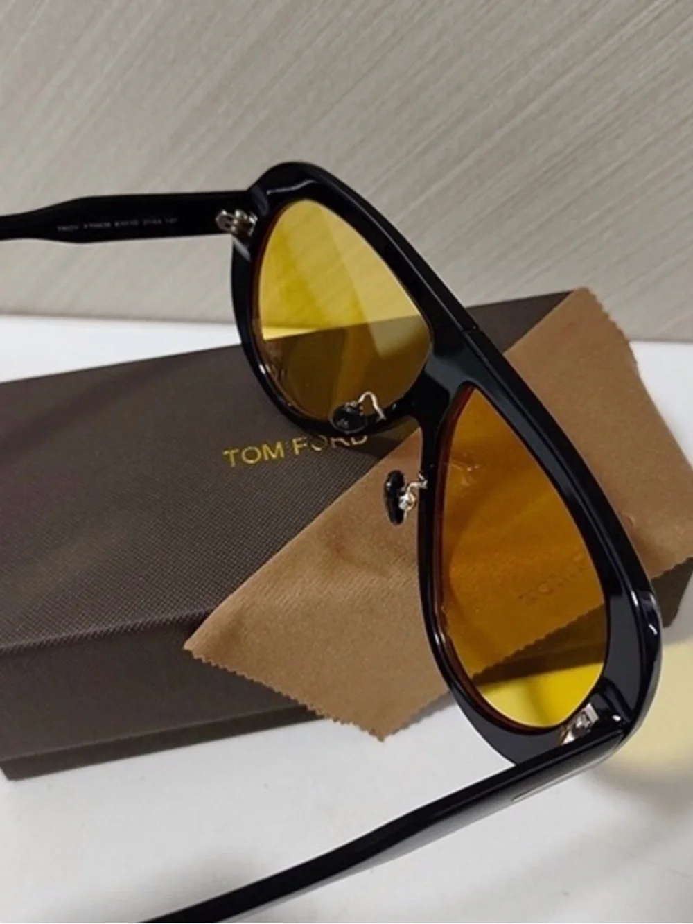 Tom Ford Black Sunglasses with Yellow Lenses